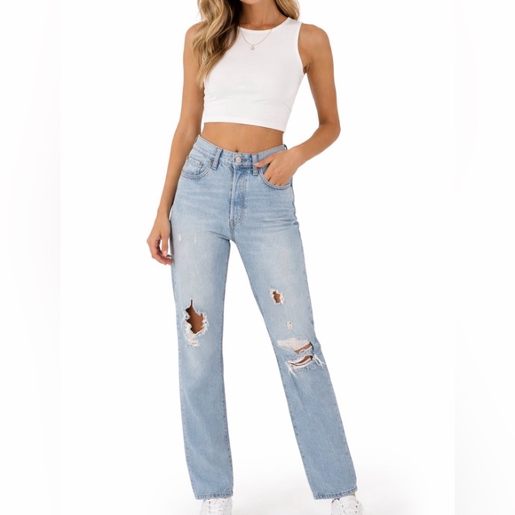 Levi's Denim - LEVI’S 501 Women Original Fit Denim Wash Distressed Zipper Fly Jeans (28 x 30)